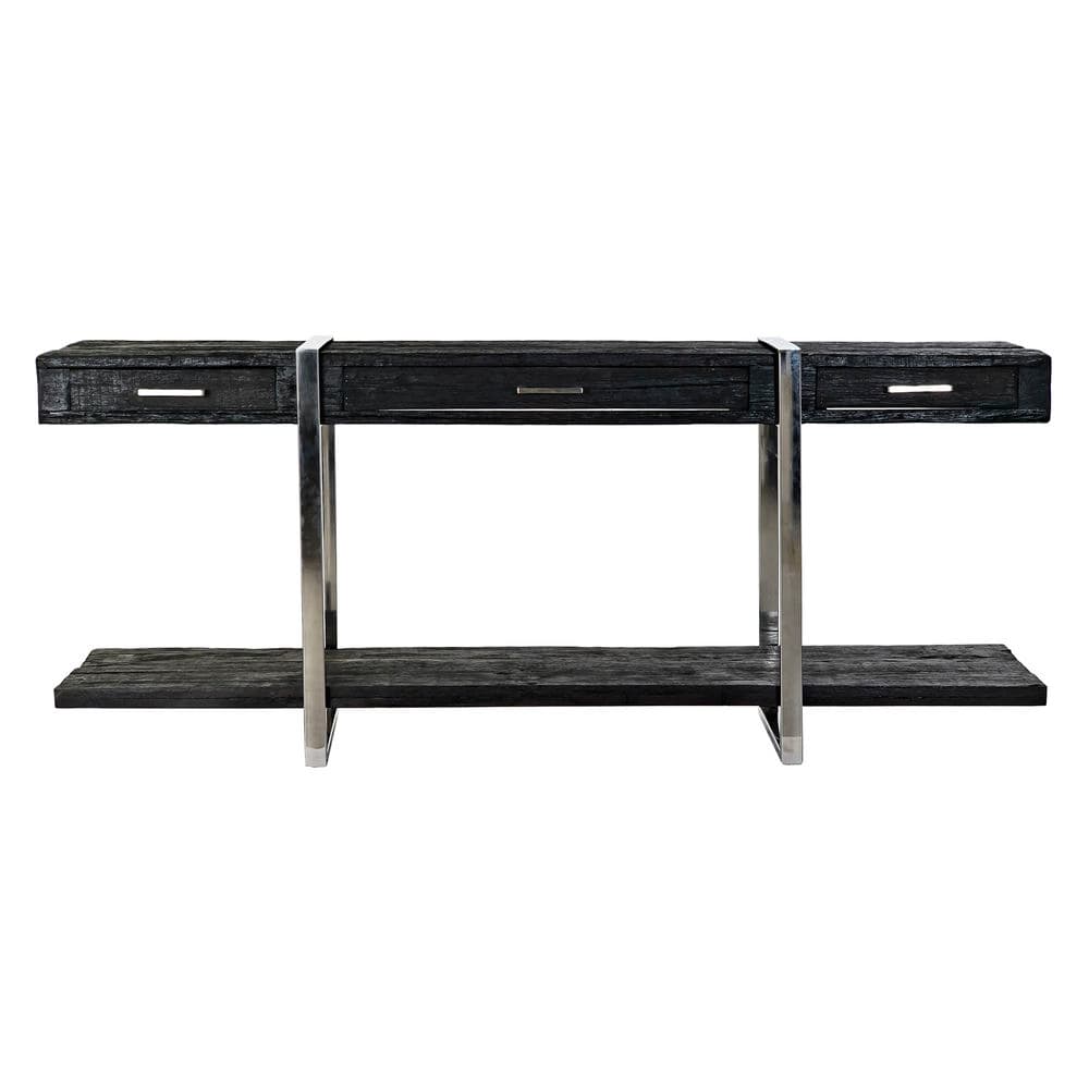 Konsol DKD Home Decor Svart Silver Trä Stål (180 x 44 x 75 cm)