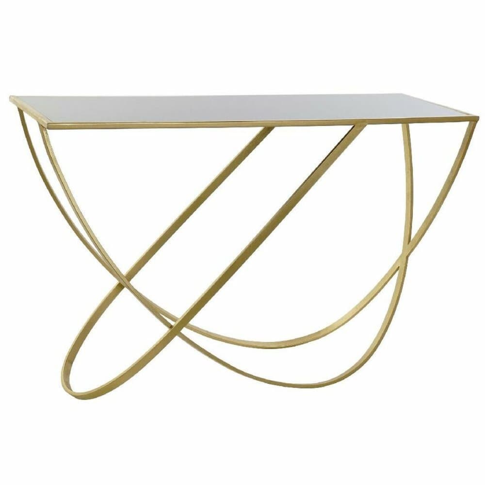 Konsol DKD Home Decor Glas Svart Gyllene Metall (120 x 40 x 77 cm)