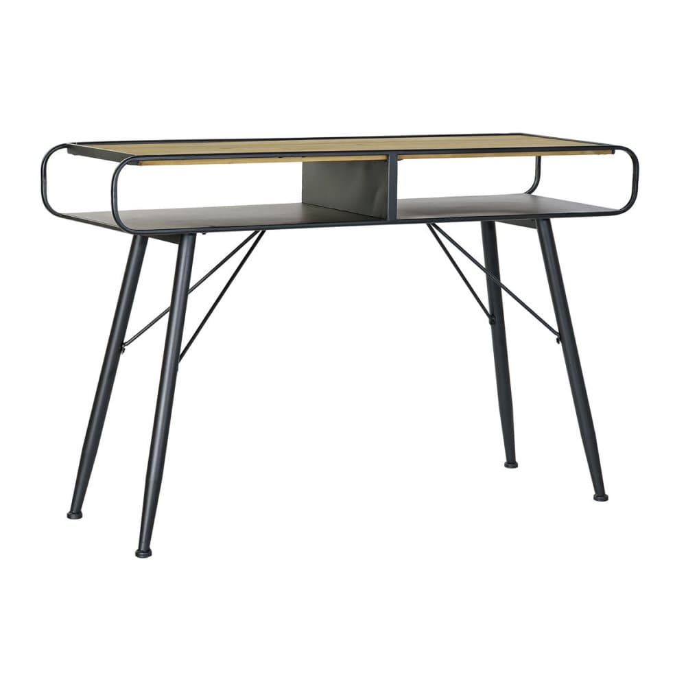 Konsol DKD Home Decor Svart Metall Gran Ljusbrun (120 x 38 x 78 cm)