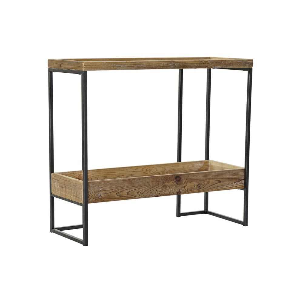 Konsol DKD Home Decor Gran Svart Metall Ljusbrun (90 x 35 x 80 cm)