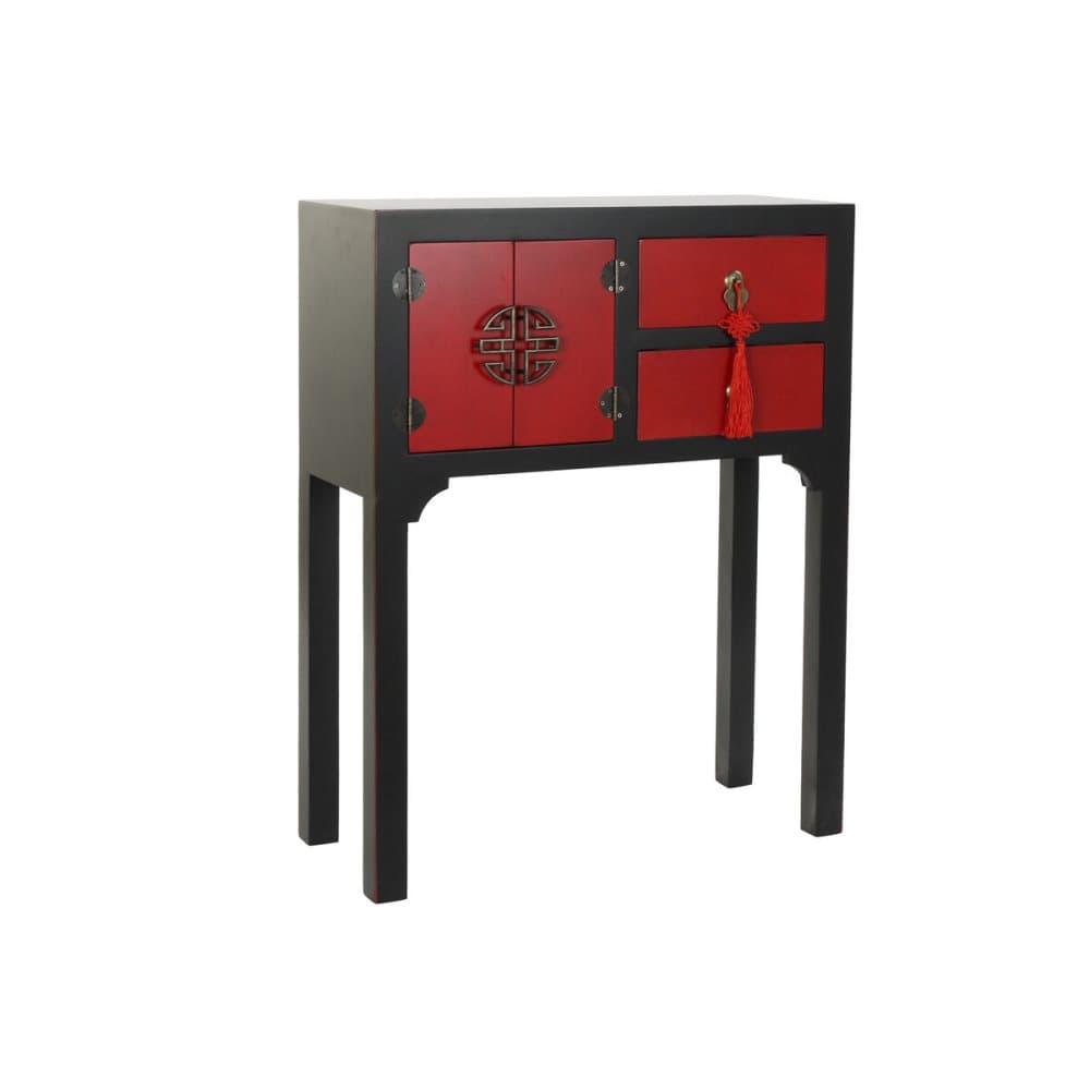 Konsol DKD Home Decor Gran Röd Svart MDF Orientalisk (63 x 27 x 83 cm)