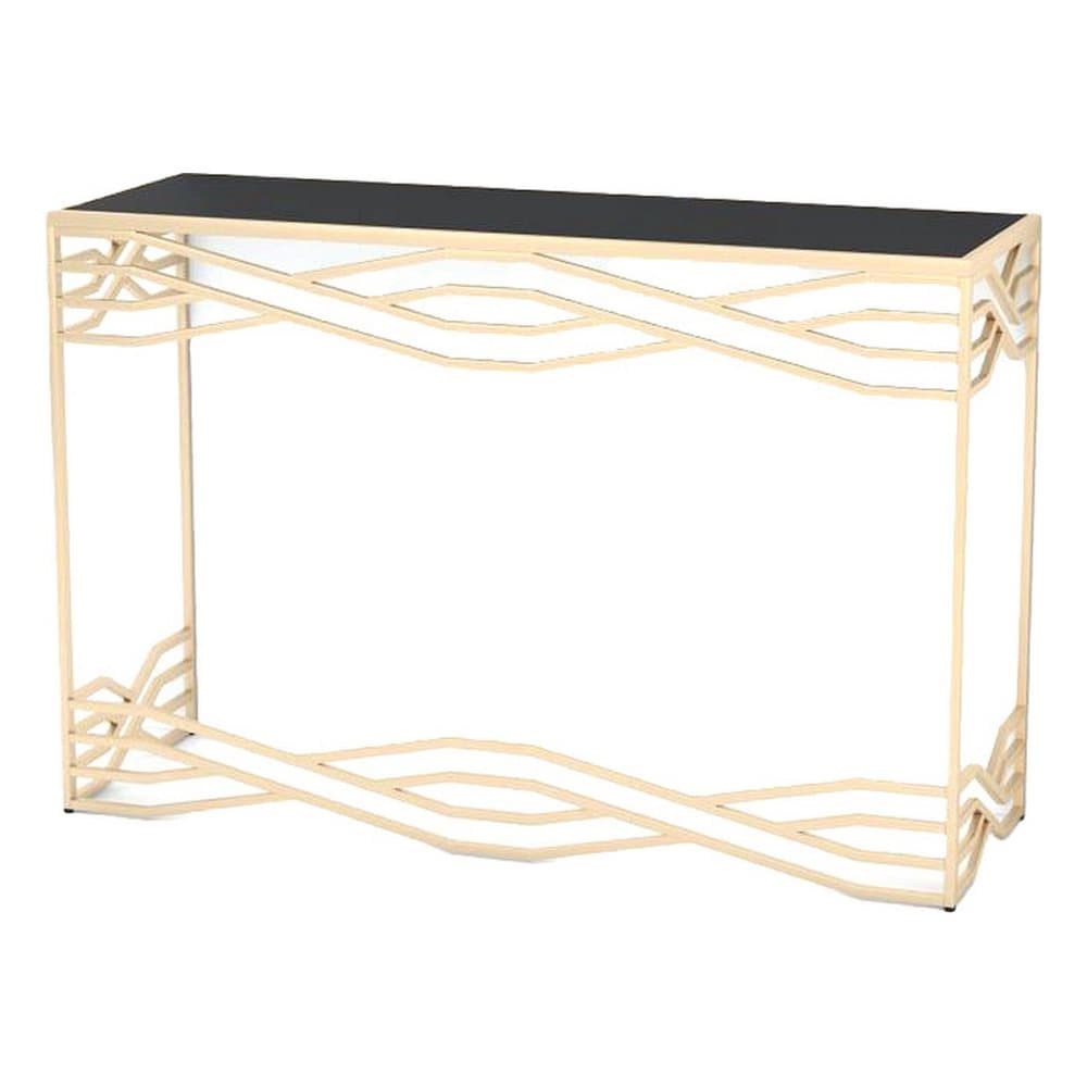 Konsol DKD Home Decor Glas Svart Gyllene Metall (120 x 40 x 80 cm)