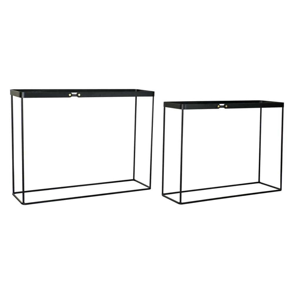 Konsol DKD Home Decor Glas Svart Metall (107,5 x 32,5 x 80,5 cm) (2 antal)