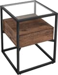 Pikkukuva 1 / 7: Sidobord med Glasskiva, Låda - Vintage brun-svart