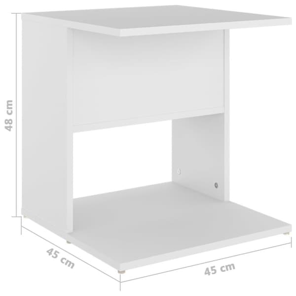 vidaXL sidebord 45x45x48 cm konstrueret træ hvid