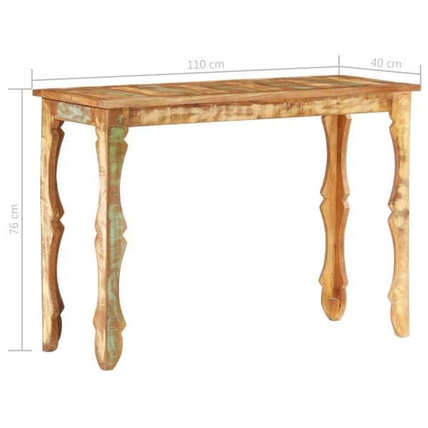 vidaXL Konsollbord 110x40x76 cm gjenvunnet heltre