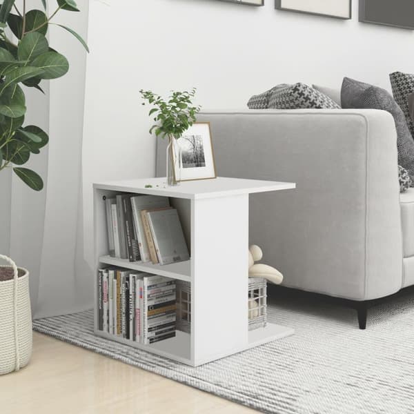 vidaXL Sidobord vit 45x45x48 cm konstruerat trä