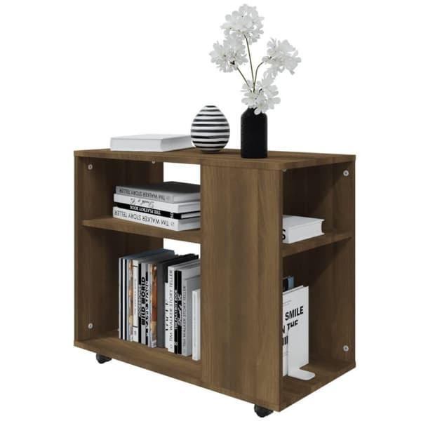 vidaXL Sidebord brun eik 70x35x55 cm konstruert tre