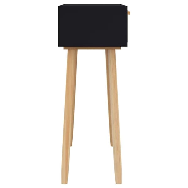 vidaXL Konsollbord svart 80x30x75 cm heltre furu og naturrotting