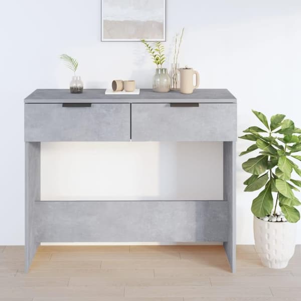 vidaXL Konsolipöytä betoninharmaa 90x36x75 cm tekninen puu