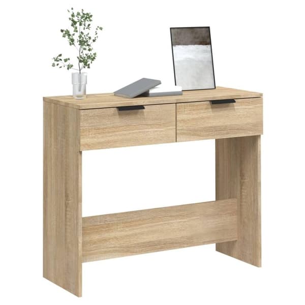 vidaXL konsolbord 90x36x75 cm konstrueret træ sonoma-eg