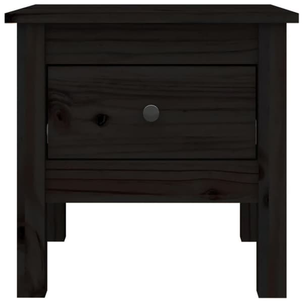 vidaXL sidebord 40x40x39 cm massivt fyrretræ sort