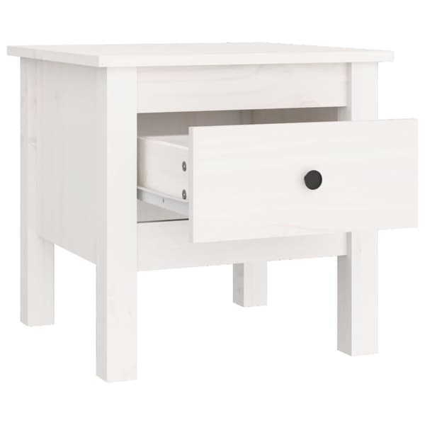 vidaXL sideborde 2 stk. 40x40x39 cm massivt fyrretræ hvid