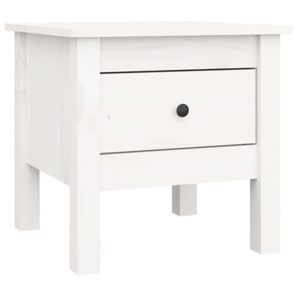 vidaXL sidebord 40x40x39 cm massivt fyrretræ hvid