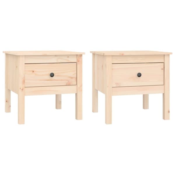 vidaXL sideborde 2 stk. 50x50x49 cm massivt fyrretræ