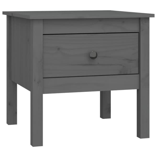 vidaXL Sivupöydät 2 kpl harmaa 50x50x49 cm täysi mänty
