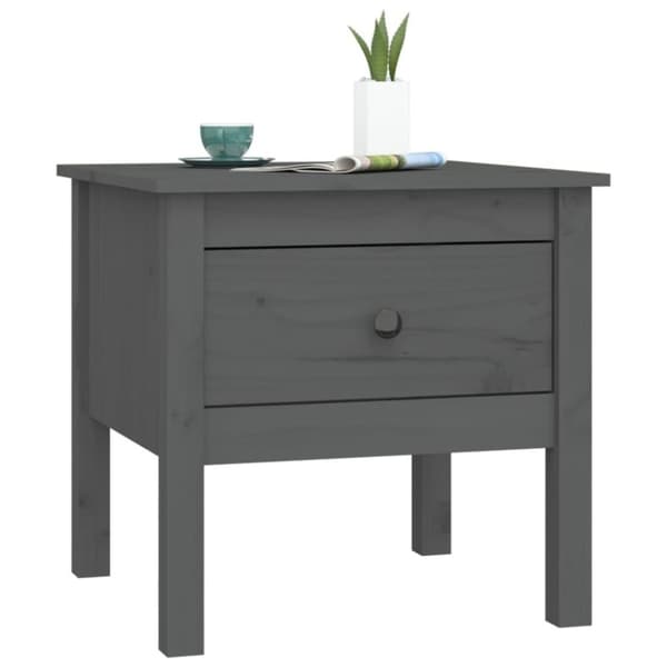 vidaXL Sivupöydät 2 kpl harmaa 50x50x49 cm täysi mänty