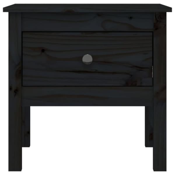vidaXL sidebord 50x50x49 cm massivt fyrretræ sort