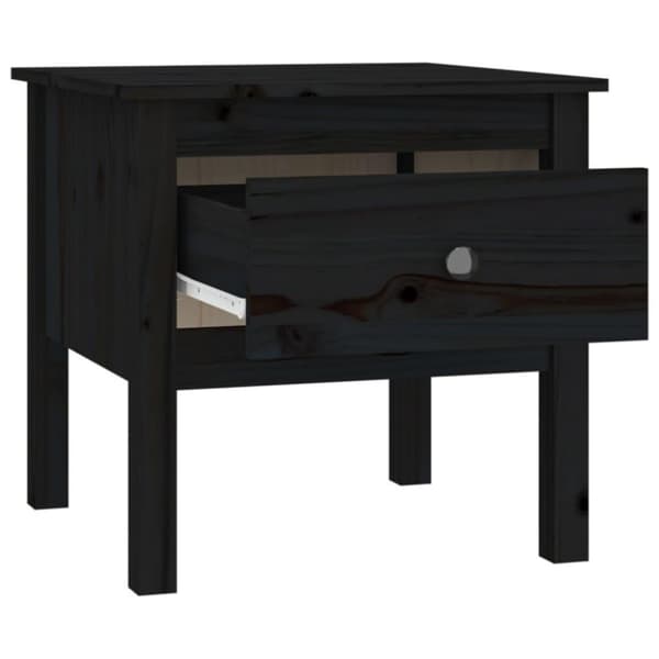 vidaXL sidebord 50x50x49 cm massivt fyrretræ sort