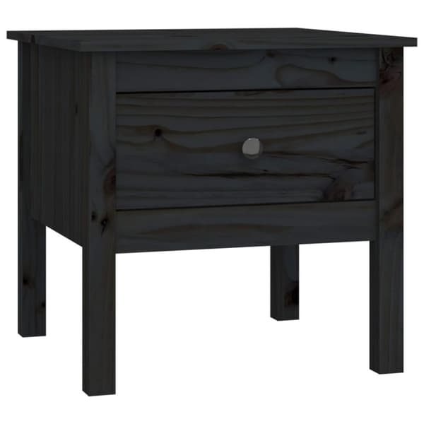 vidaXL sidebord 50x50x49 cm massivt fyrretræ sort