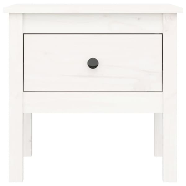 vidaXL sidebord 50x50x49 cm massivt fyrretræ hvid