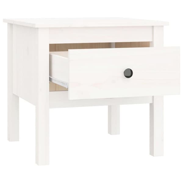 vidaXL sidebord 50x50x49 cm massivt fyrretræ hvid