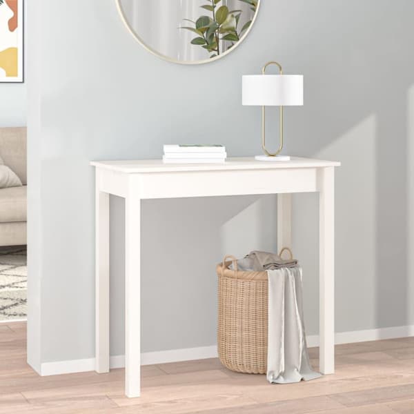 vidaXL Konsolipöytä valkoinen 80x40x75 cm täysi mänty