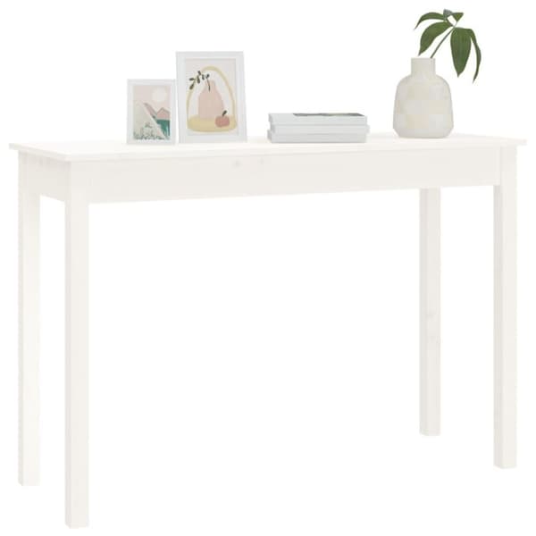 vidaXL konsolbord 110x40x75 cm massivt fyrretræ hvid