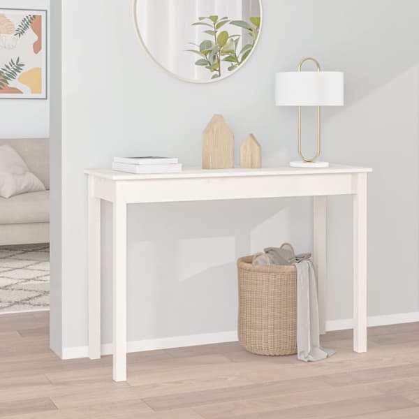 vidaXL konsolbord 110x40x75 cm massivt fyrretræ hvid