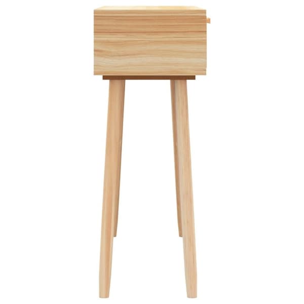 vidaXL konsolbord 80x30x75 cm massivt fyrretræ naturlig rattan brun