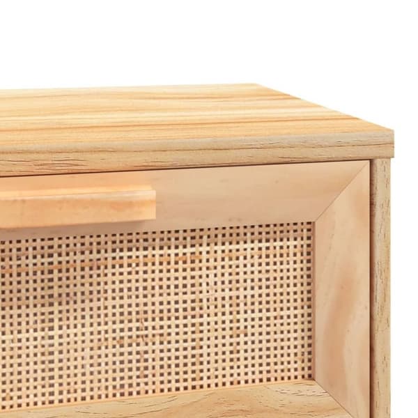 vidaXL konsolbord 80x30x75 cm massivt fyrretræ naturlig rattan brun