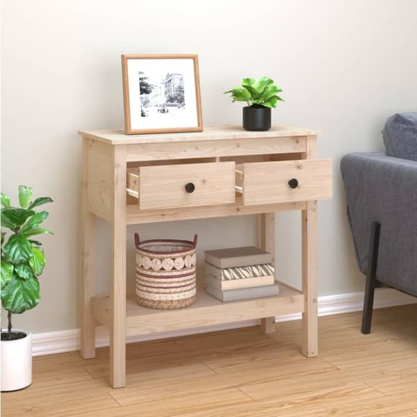 vidaXL Konsolipöytä 75x35x75 cm täysi mänty