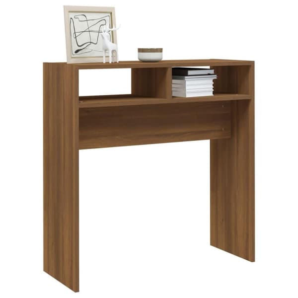 vidaXL konsolbord 78x30x80 cm konstrueret træ brun egetræsfarve
