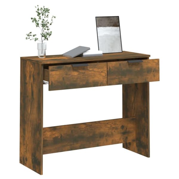 vidaXL konsolbord 90x36x75 cm konstrueret træ røget egetræsfarve