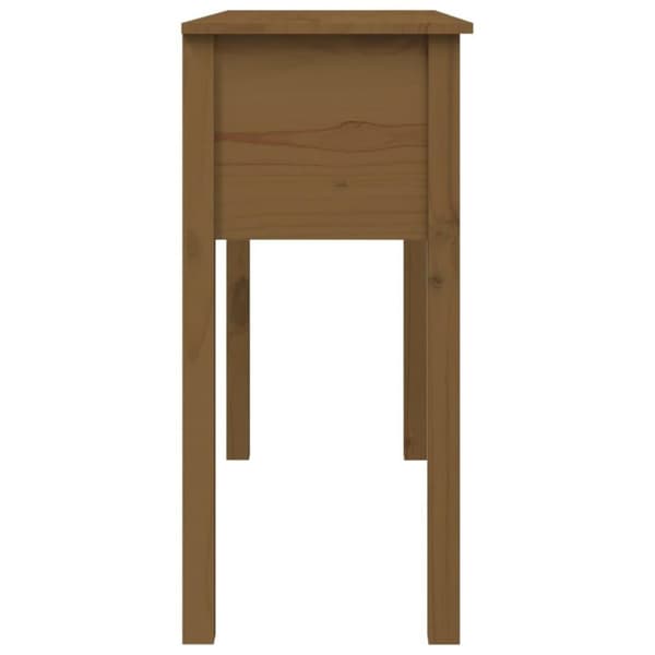 vidaXL konsolbord 100x35x75 cm massivt fyrretræ gyldenbrun