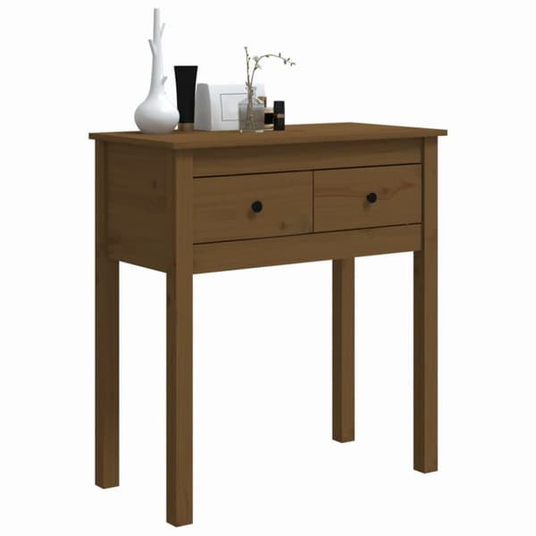vidaXL Konsolipöytä hunajanruskea 70x35x75 cm täysi mänty