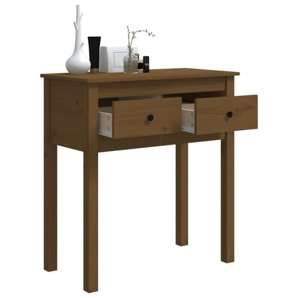 vidaXL Konsolipöytä hunajanruskea 70x35x75 cm täysi mänty