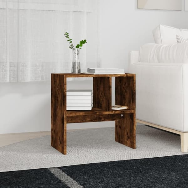 vidaXL sidebord 50x30x50 cm konstrueret træ røget egetræsfarve