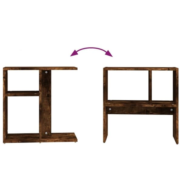 vidaXL sidebord 50x30x50 cm konstrueret træ røget egetræsfarve