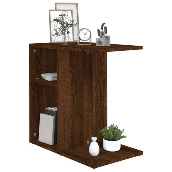 vidaXL sidebord 50x30x50 cm konstrueret træ brun egetræ