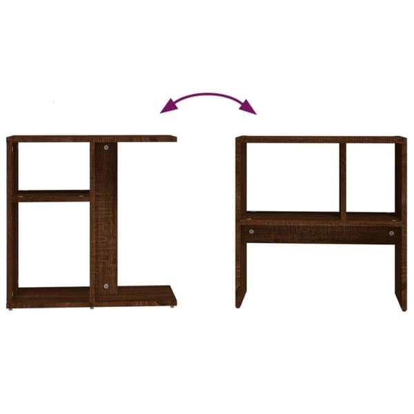 vidaXL sidebord 50x30x50 cm konstrueret træ brun egetræ