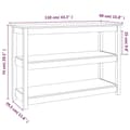 Miniatyrbillede 8 af 9: vidaXL konsolbord 110x40x74 cm massivt fyrretræ hvid