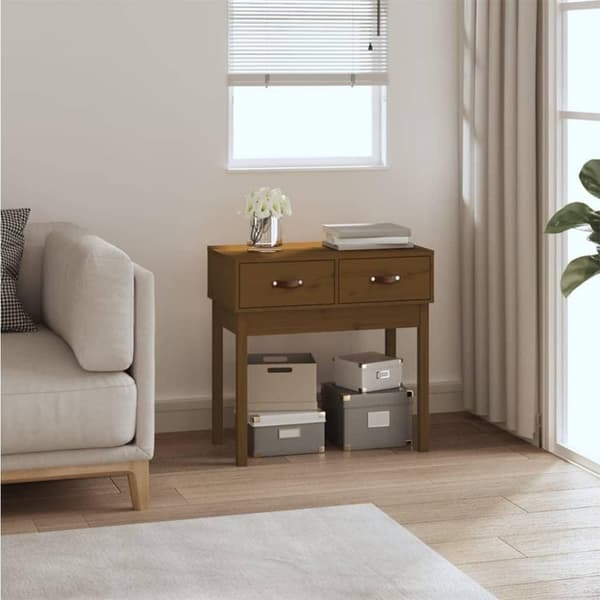 vidaXL Konsolipöytä hunajanruskea 76,5x40x75 cm täysi mänty