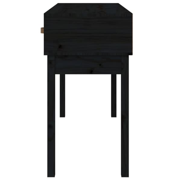 vidaXL Konsolipöytä musta 114x40x75 cm täysi mänty