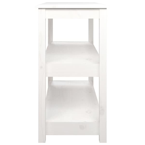 vidaXL Konsollbord hvit 110x40x74 cm heltre furu