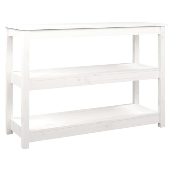 vidaXL Konsollbord hvit 110x40x74 cm heltre furu