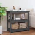 Miniatyrbilde 2 av 9: vidaXL Konsollbord grå 80x40x74 cm heltre furu