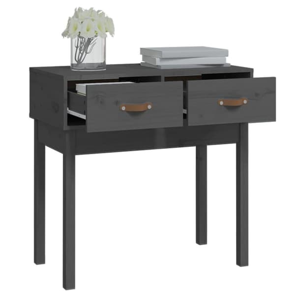 vidaXL Konsollbord grå 76,5x40x75 cm heltre furu