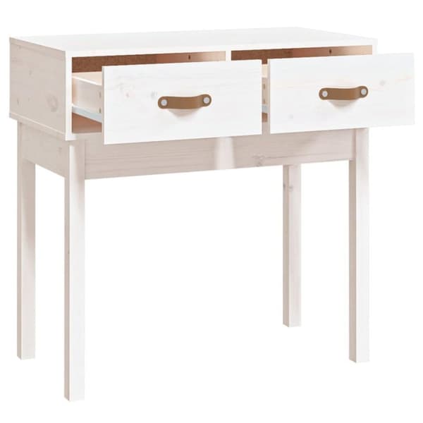 vidaXL Konsollbord hvit 76,5x40x75 cm heltre furu