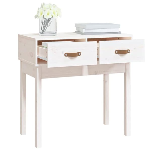 vidaXL Konsollbord hvit 76,5x40x75 cm heltre furu